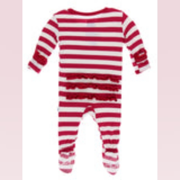 Kickee Pants Red/White Striped Onsie - Picture 2 of 8